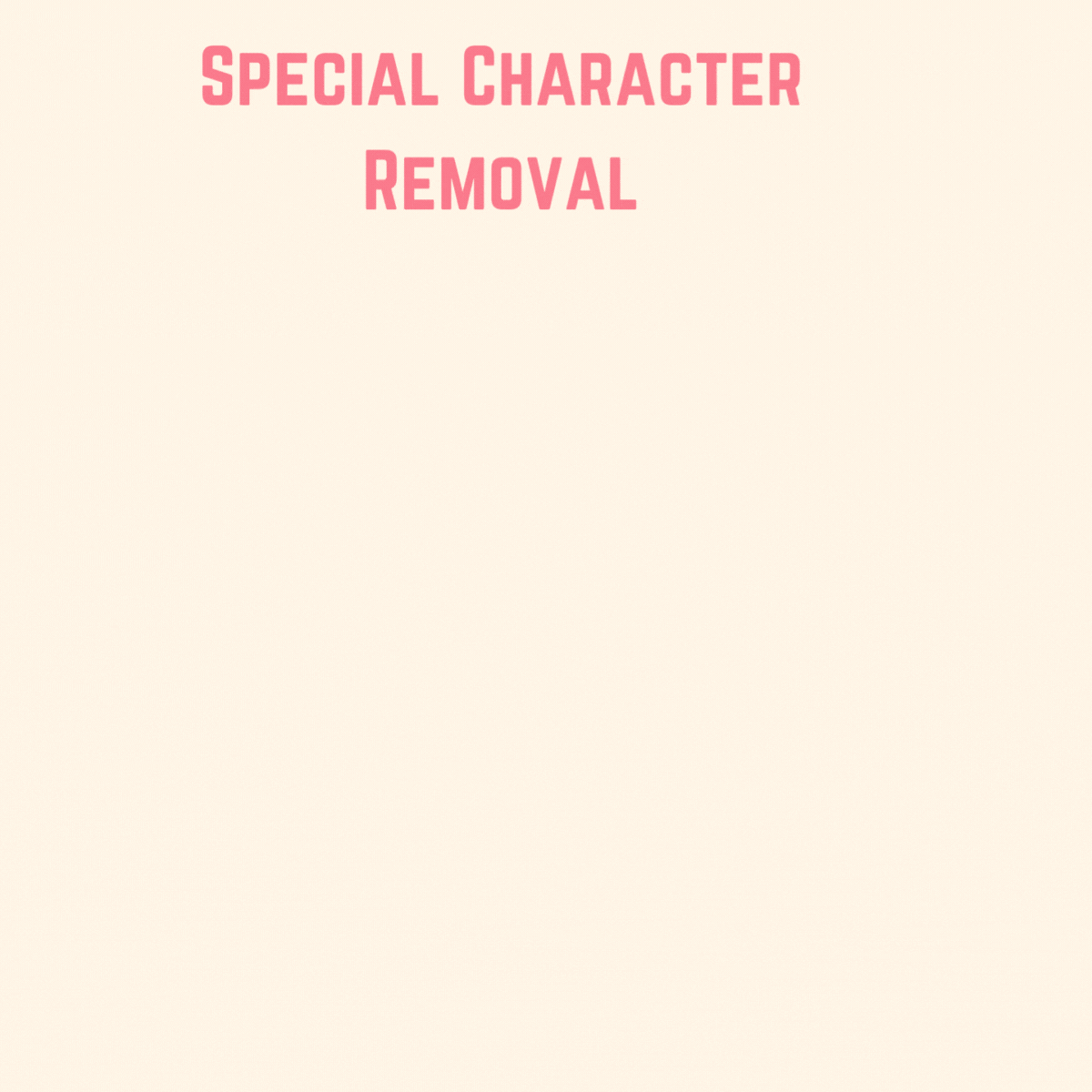 special character removal